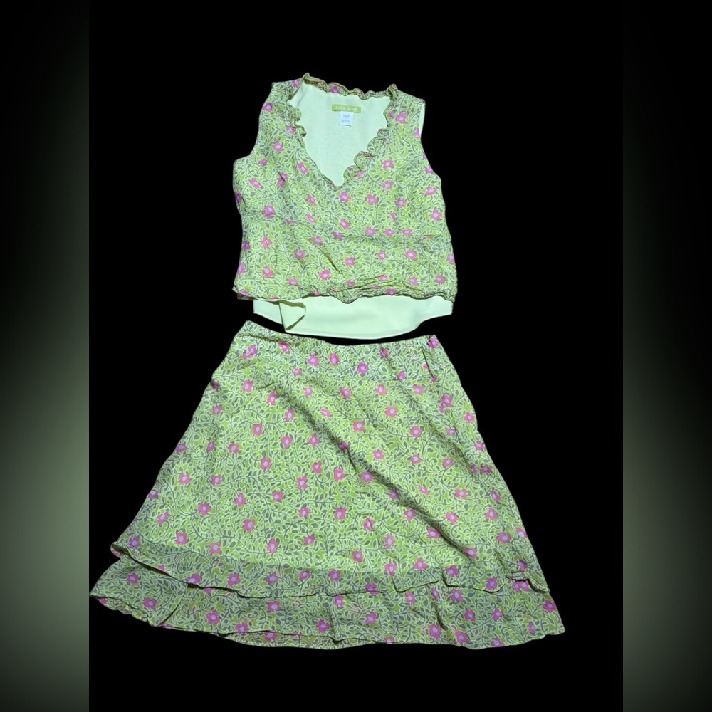 Sigrid Olsen Floral  Two Piece Top and Skirt